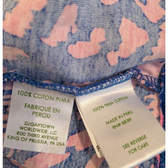 Lilly Pulitzer Zebra And Palm Printed Dress Sz Small S Blue Pink V-Neck FLAWLESS - Picture 7 of 8